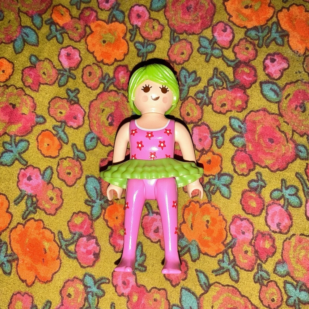 Playmobil Ballerina Or Magical Fairy Pink Green Tutu Dress Girl Ponytail